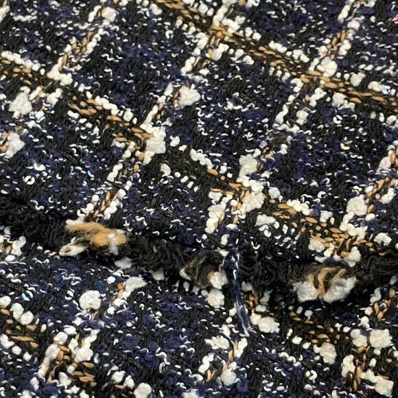 Likely Multi Tweed Bouclé Jewel Tartan Plaid Mini Dress Navy Blue 2 - Picture 8 of 10